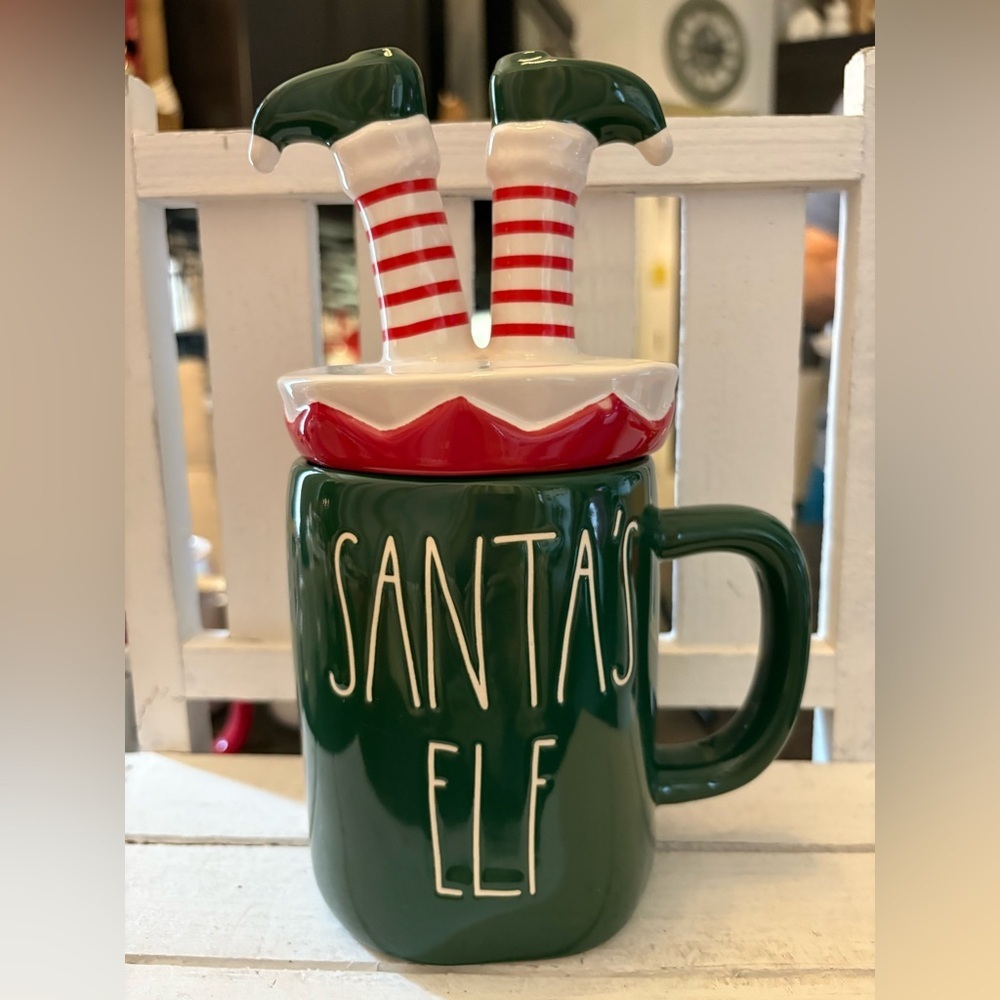 Rae Dunn Green Santa’s Elf Mug